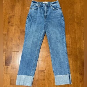 Abercrombie Curve Love Ultra High Rise Ankle Straight Jean w/ Cuffed Hem